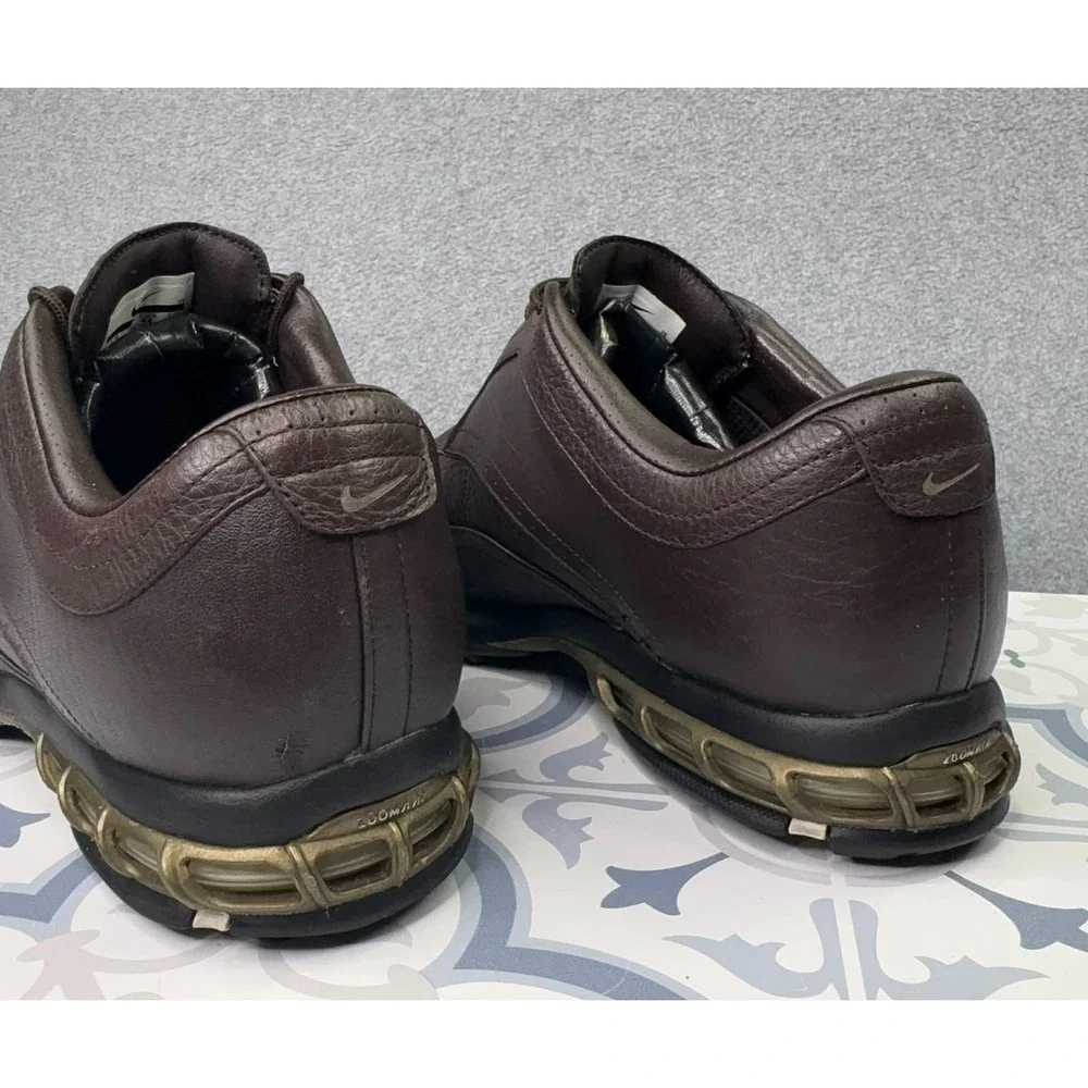 NIKE GOLF Zoom Air‎ Tour Premium Shoes Men's Size 10 379216-272 Brown Leather